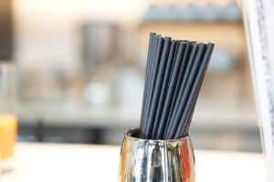 8" Paper Straws - Black